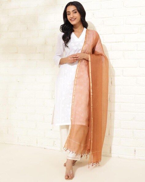 Women Dupatta with Lace Border Price in India