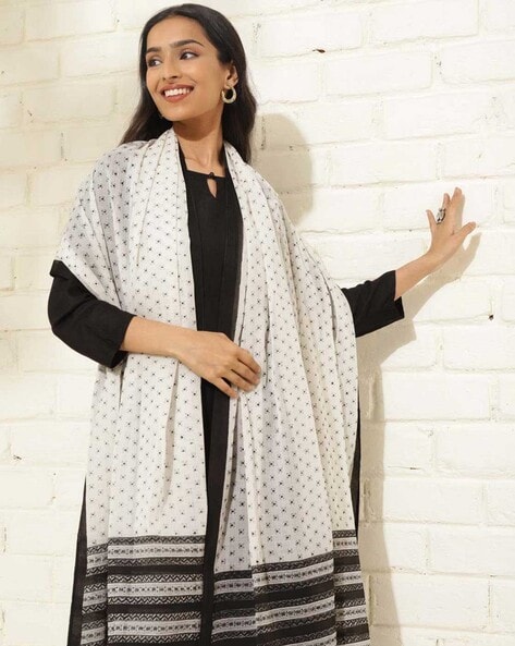Women Printed Dupatta with Contrast Border Price in India