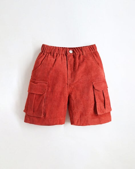 Boys Ribbed Regular Fit Cargo Shorts
