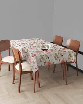 trance home linen Floral Print Waterproof 4-Seater Table Cover-picture-0