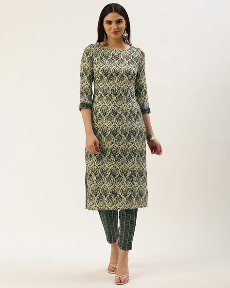 Women Printed Straight Kurta Set Price in India