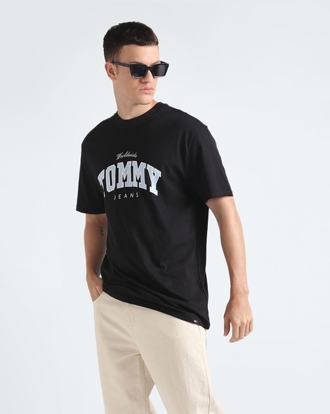 Men Brand Print Regular Fit Crew-Neck Organic Cotton T-Shirt