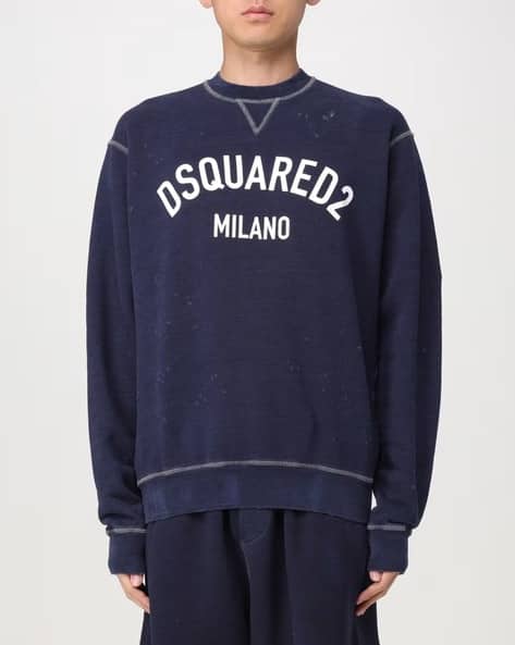 【関税&送料込】Dsquared Midnight Blue Cotton Sweatshirt DSQUARED2 Midnight Blue Cotton Sweatshirt | italist | REVERSIBLE