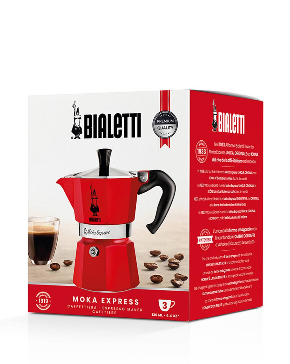 Moka Buy Bialetti 3-Cups Moka Express | Red Color Home & Kitchen | AJIO