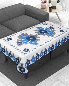 Dakshya Industries Rectangle Table Cover Guldasta Design, 40x60 Inch 4 Seater Floral cotton Center Table Cover   Pink-image-12
