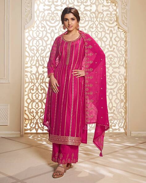 Women Embroidered Straight Kurta Set Price in India