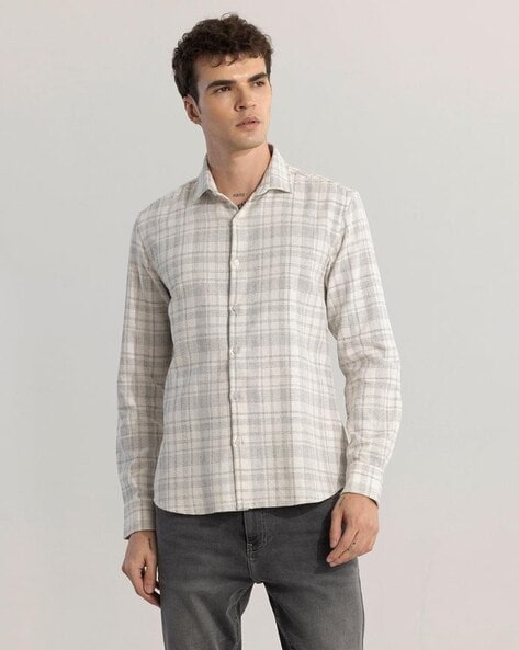 Men Checked Slim Fit Shirt