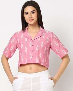 fusion Women Geometric Print Relaxed Fit Crop Top-picture-34