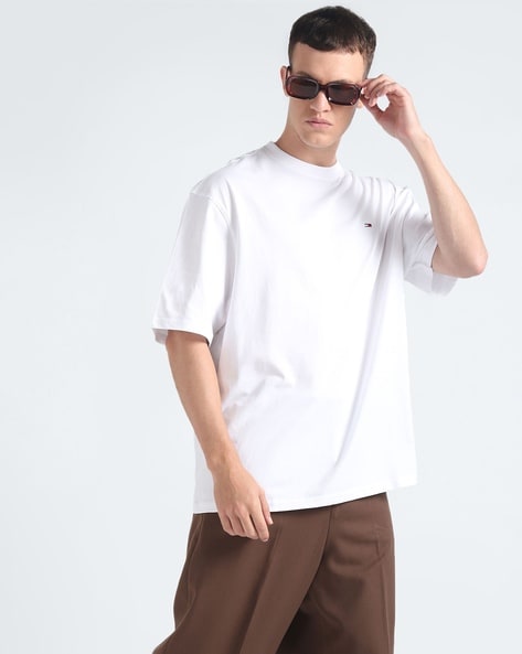 Men Oversized Crew-Neck Cotton T-Shirt