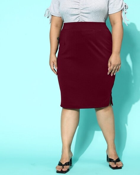 Solid Pencil Skirt