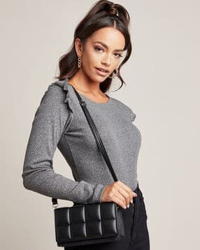 Quilted Shoulder Bag with Detachable Strap-image-17