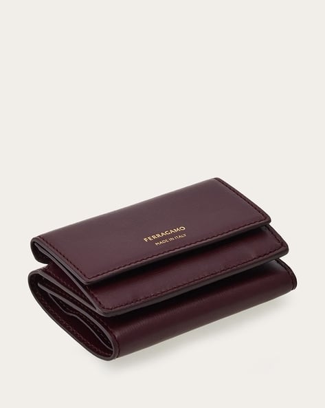 Buy FERRAGAMO Tri-Fold Wallet with Snap-But Online | Ajio.com
