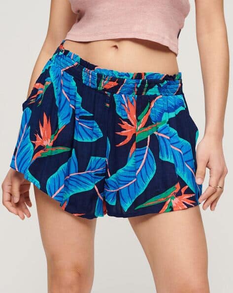 Tropical Print Beach Shorts