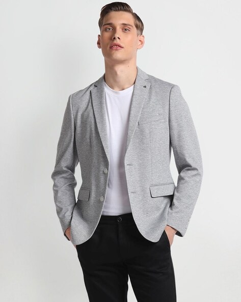 Men Slim Fit Single-Breasted Blazer