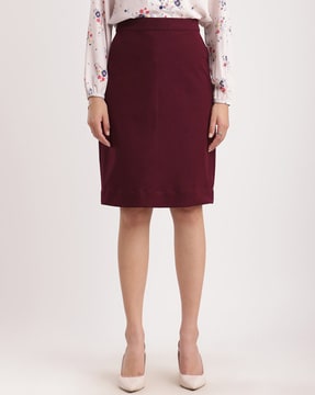 Maroon a line skirt best sale