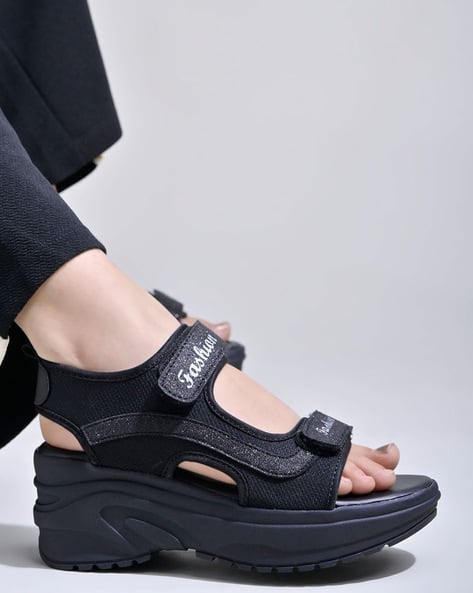 Leather Sandals Black Platform Sandals Discount Steve Madden Black