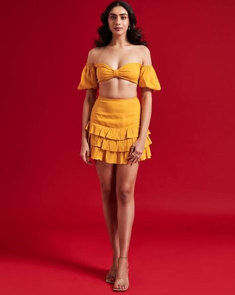 miss selfridge yellow top