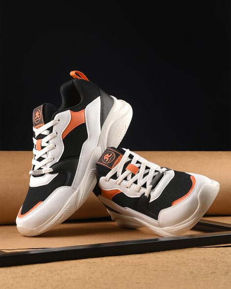 black and orange off white shoes