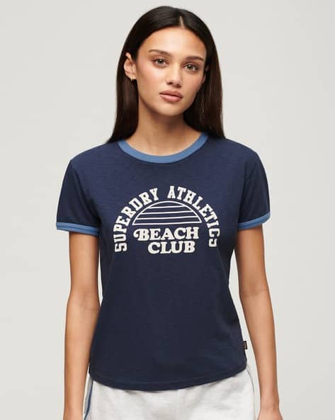 SUPERDRY Beach Graphic Fitted Ringer T-Shirt