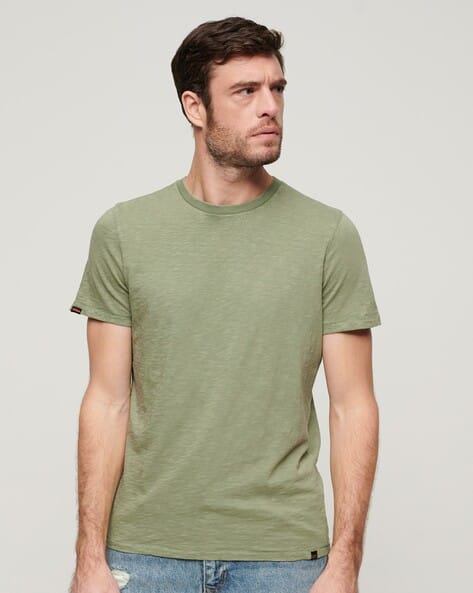 SUPERDRY Men Crew-Neck Slub Short Sleeve T-Shirt