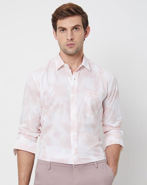 MUFTI Men Cloud Print Slim Fit Shirt with Patch Pocket