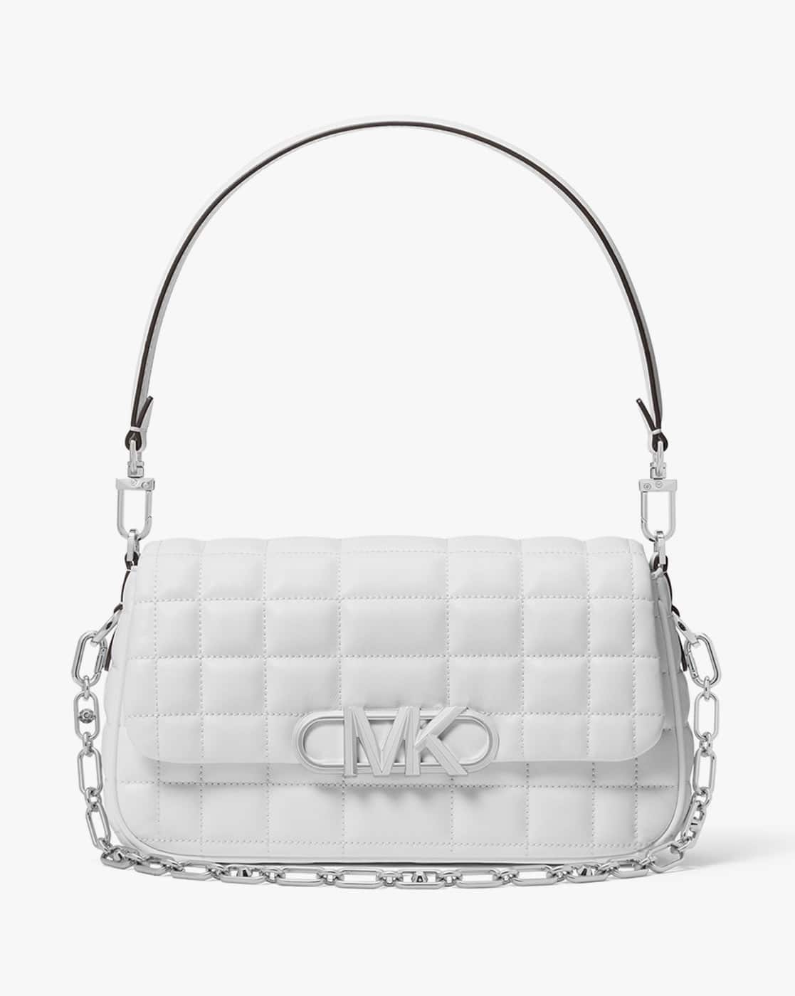 Buy Michael Kors Parker Medium Leather Shoulder Bag | White Buy Michael Kors Parker Medium Leather Shoulder Bag | White