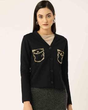 kassually Women Embroidered V-Neck Cardigan with Button-Closure-picture-39