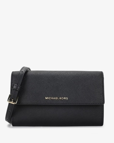 Buy Michael Kors Jet Set Small Leather Crossbody Bag Black Color