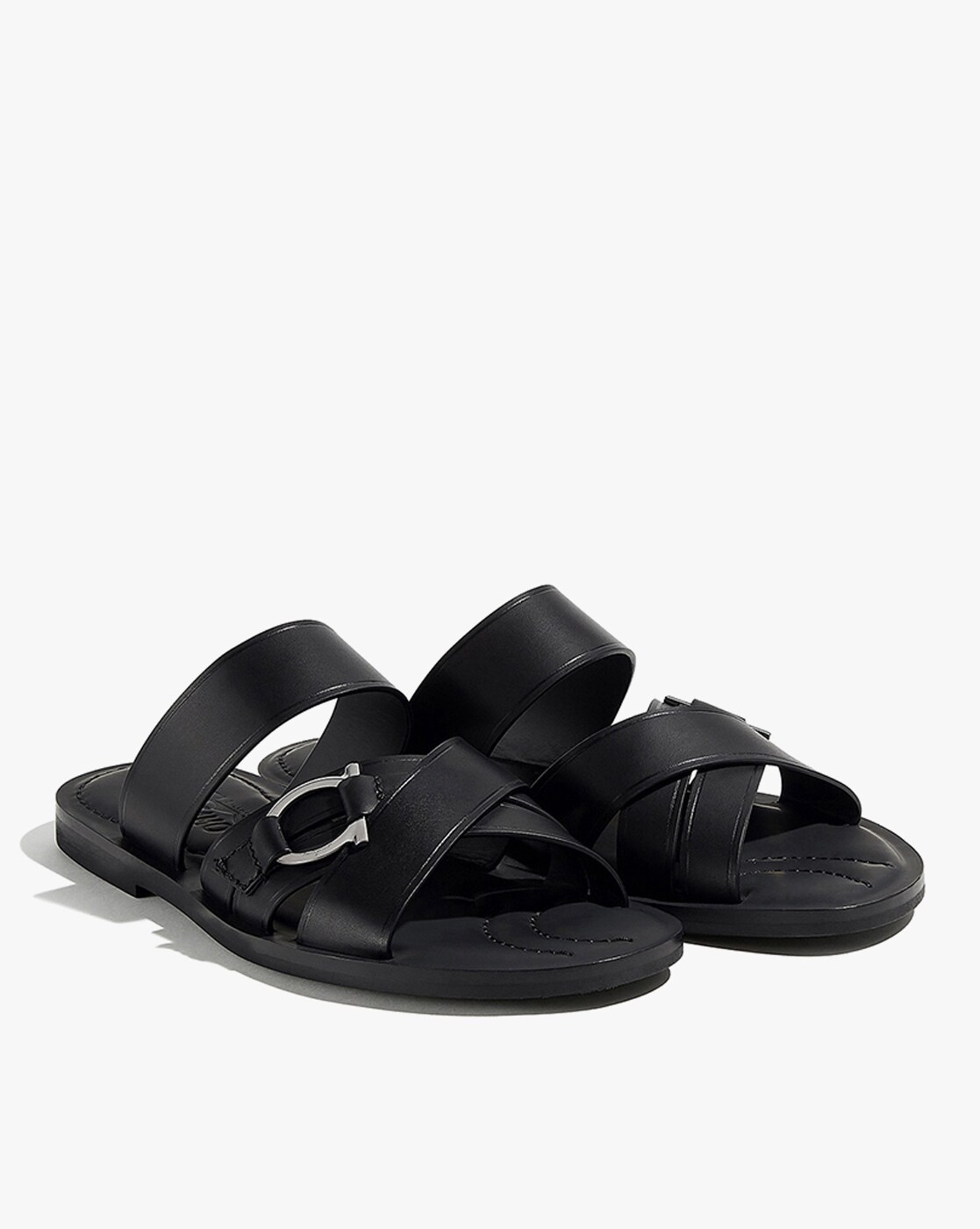 Buy Black Sandals for Men by Ferragamo Online Ajio