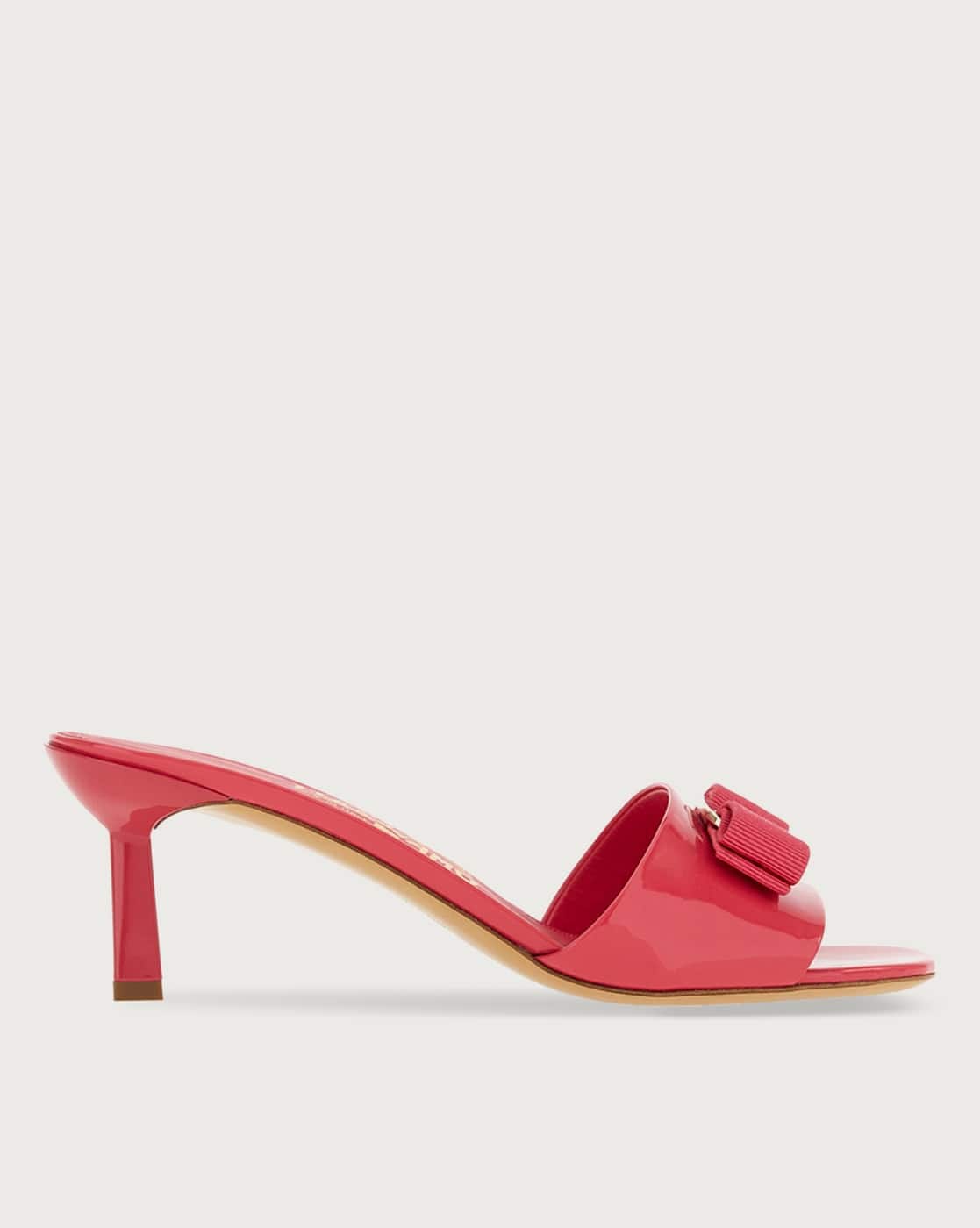 Buy Ferragamo Vara Bow Square Heel | Pink Color Women | AJIO LUXE