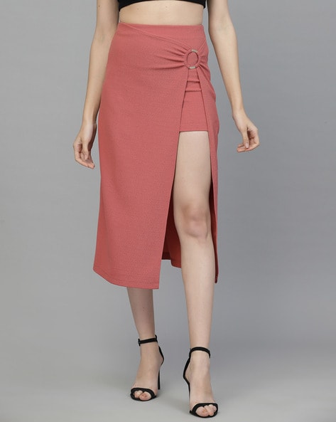 Women Front-Slit Straight Skirt