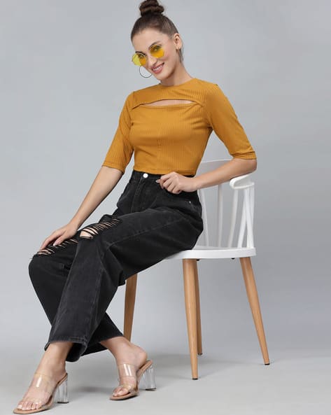 Buy Mustard Tops for Women by Kassually Online