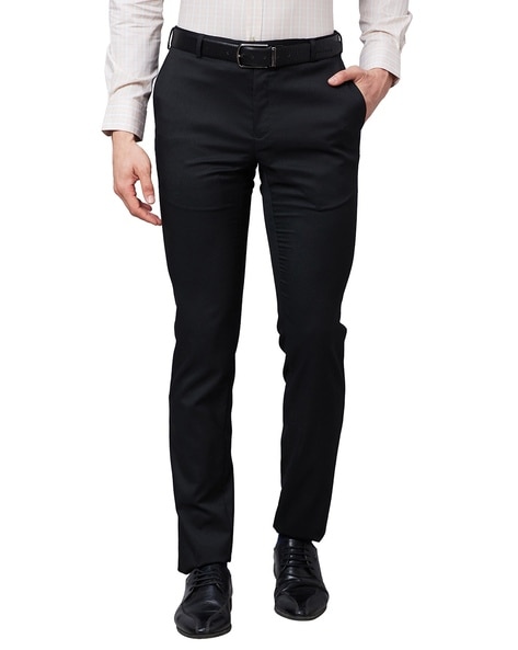 Raymond Men Slim Fit Flat-Front Trousers