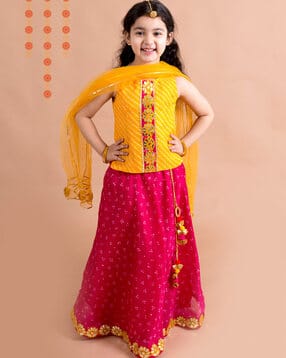pspeaches Striped Lehenga Choli with Dupatta Set-picture-15