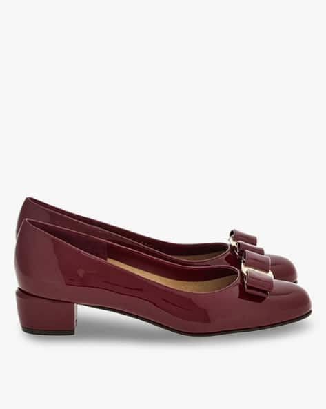 Buy Burgandy Heeled Sandals for Women by Ferragamo Online