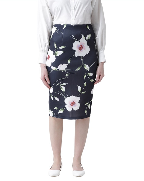 Floral Print Pencil Skirt