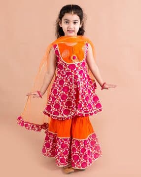 pspeaches Floral Print Kurta Set with Dupatta-picture-18