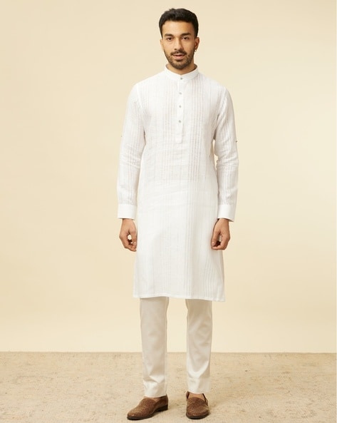 Manyavar Men Striped Regular Fit Kurta