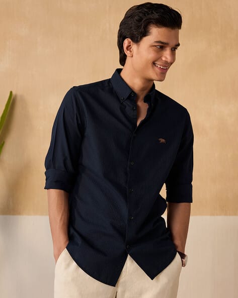 Buy Navy Blue Shirts for Men by Andamen Online | Ajio.com 