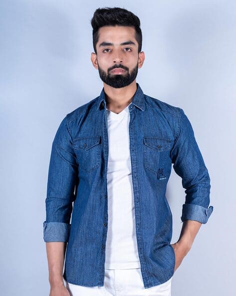 Buy Blue Shirts for Men by Tistabene Online