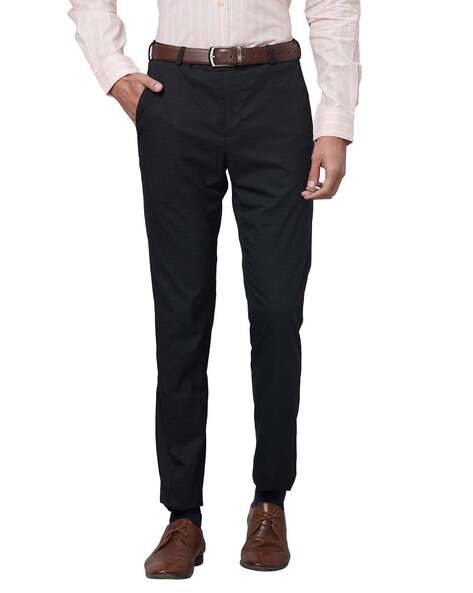 Raymond Men Slim Fit Flat-Front Trousers