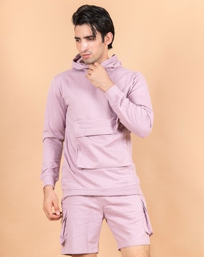 Hoodie and shorts set mens best sale