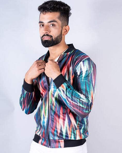 Tistabene Online Men's Printed Bomber Jacket Print Top Jacket