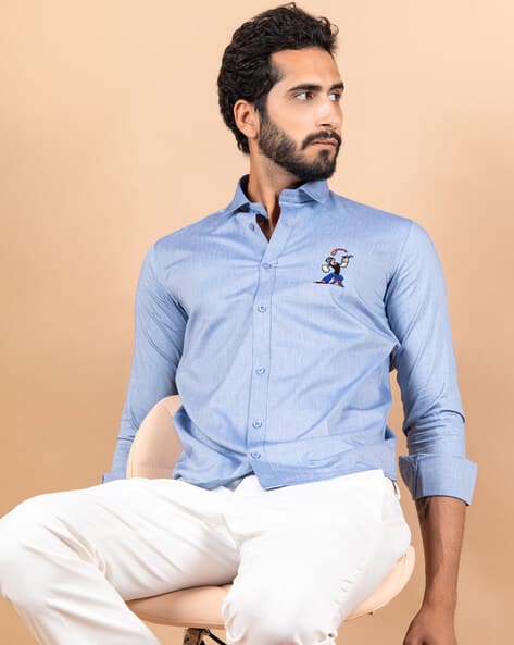 Shirt with Embroidery Accent