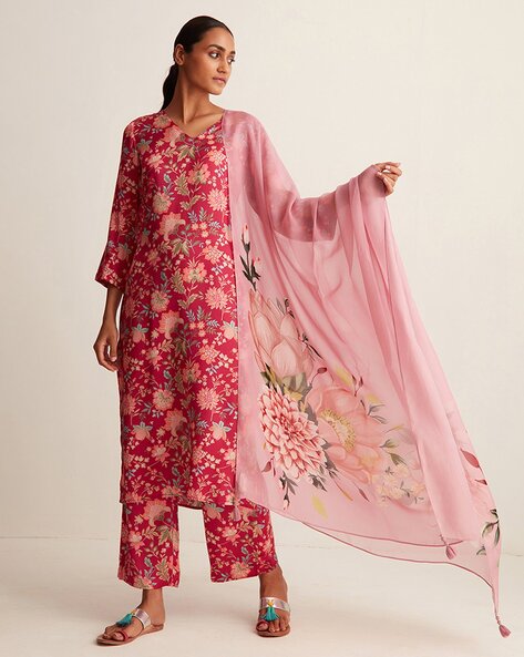 Women Floral Print Dupatta Price in India