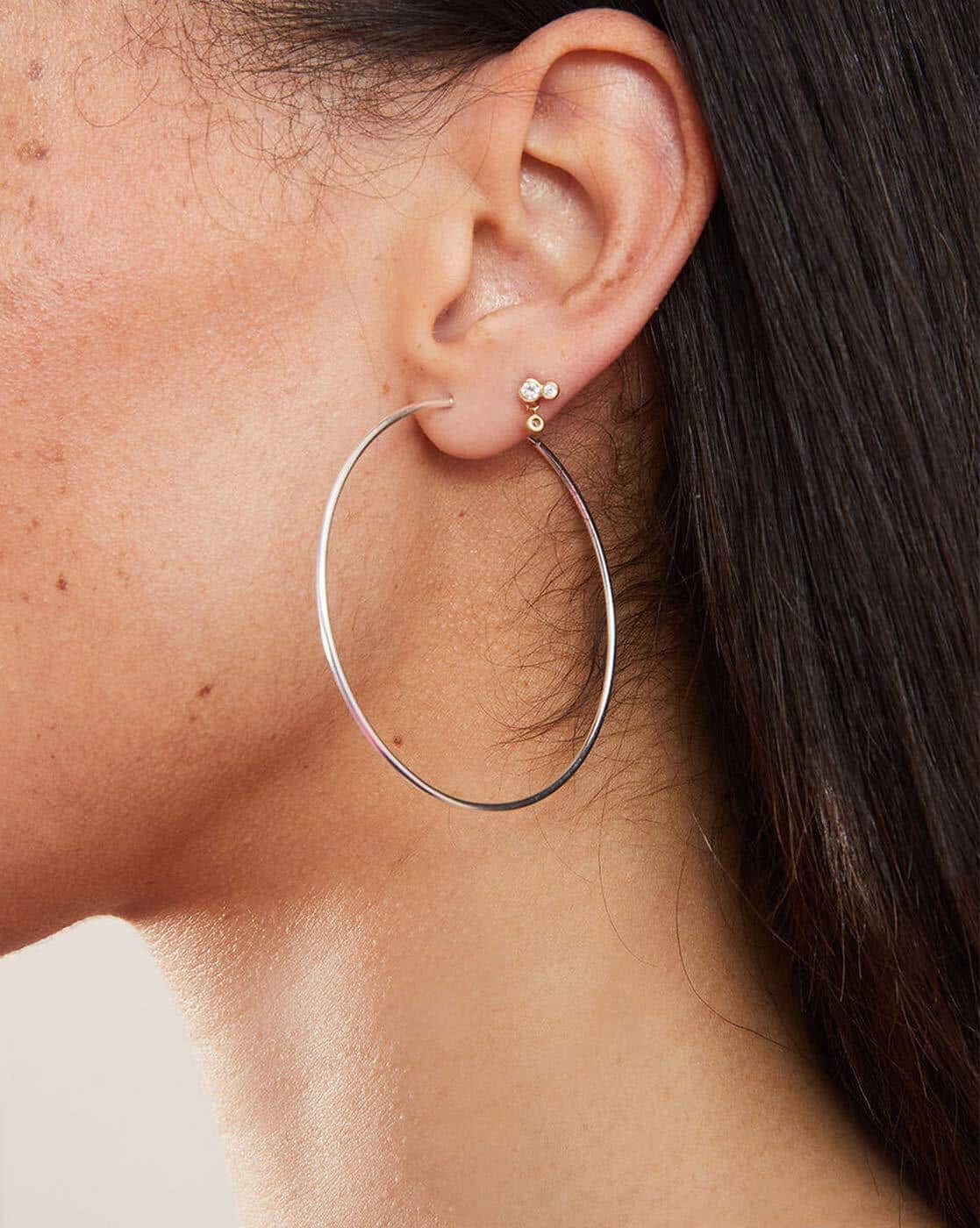 925 Sterling Large Silver Hoop Earrings Argos Buy Revere Sterling - Main Image