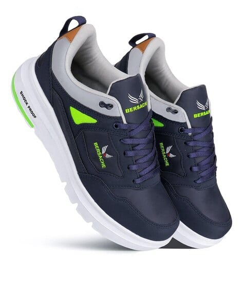 Men Colourblock Running Shoes with Lace Fastening