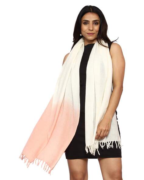 Women Ombre-Dyed Stole with Fringes
