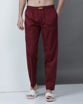 indo cotton Men Relaxed Fit Micro Print Pyjamas with Elasticated Waist-picture-37