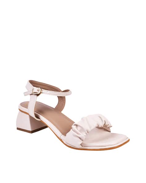 Women Ruched Chunky-Heeled Sandals
